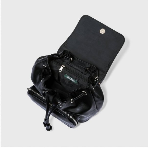 Wild Fable Mini Flap Faux Leather Backpack - Black - Picture 2 of 4